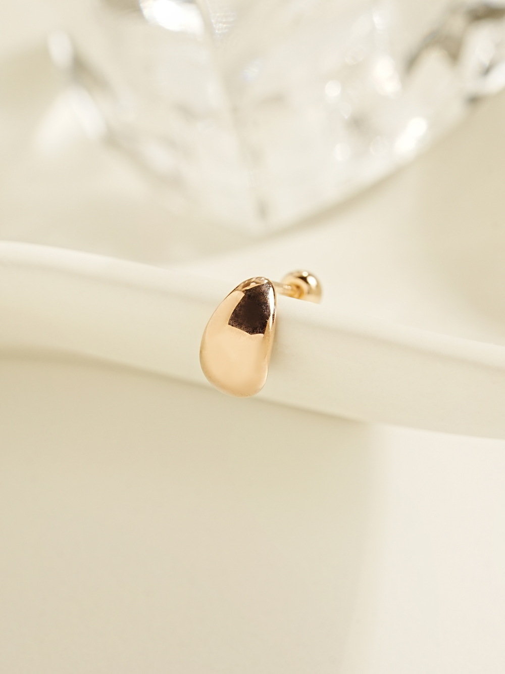 ミニマルピアス 14K ボールドビーンズピアス