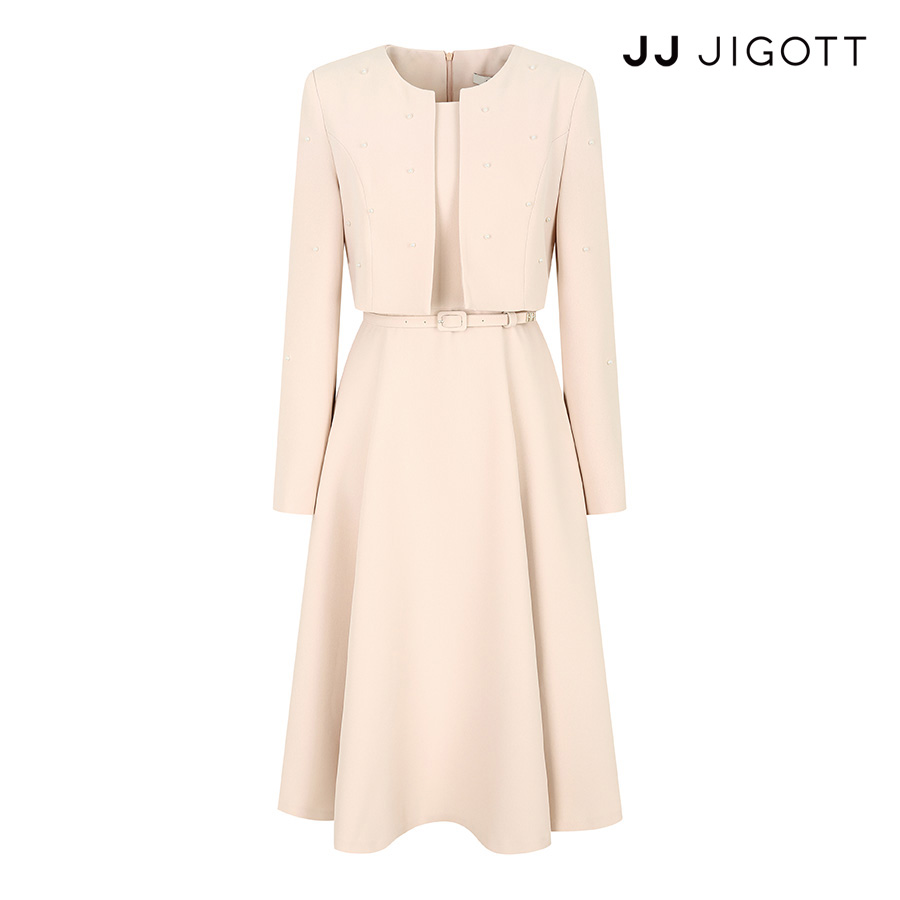 (JJ지고트) 펄 장식 재킷 플레어 원피스 GP9A0OP551 : JJ JIGOTT
