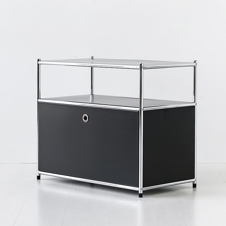 심플리 1x2 수납장 1문 BC602 770mmx400mmx640mm, 2단, 매트블랙 5902.1758 - 상세 이미지 2