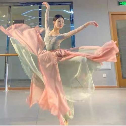 한국 현대 고전 무용 풀치마 위십복 몽탁 의상 연습복 스커트 - 상세 이미지 4