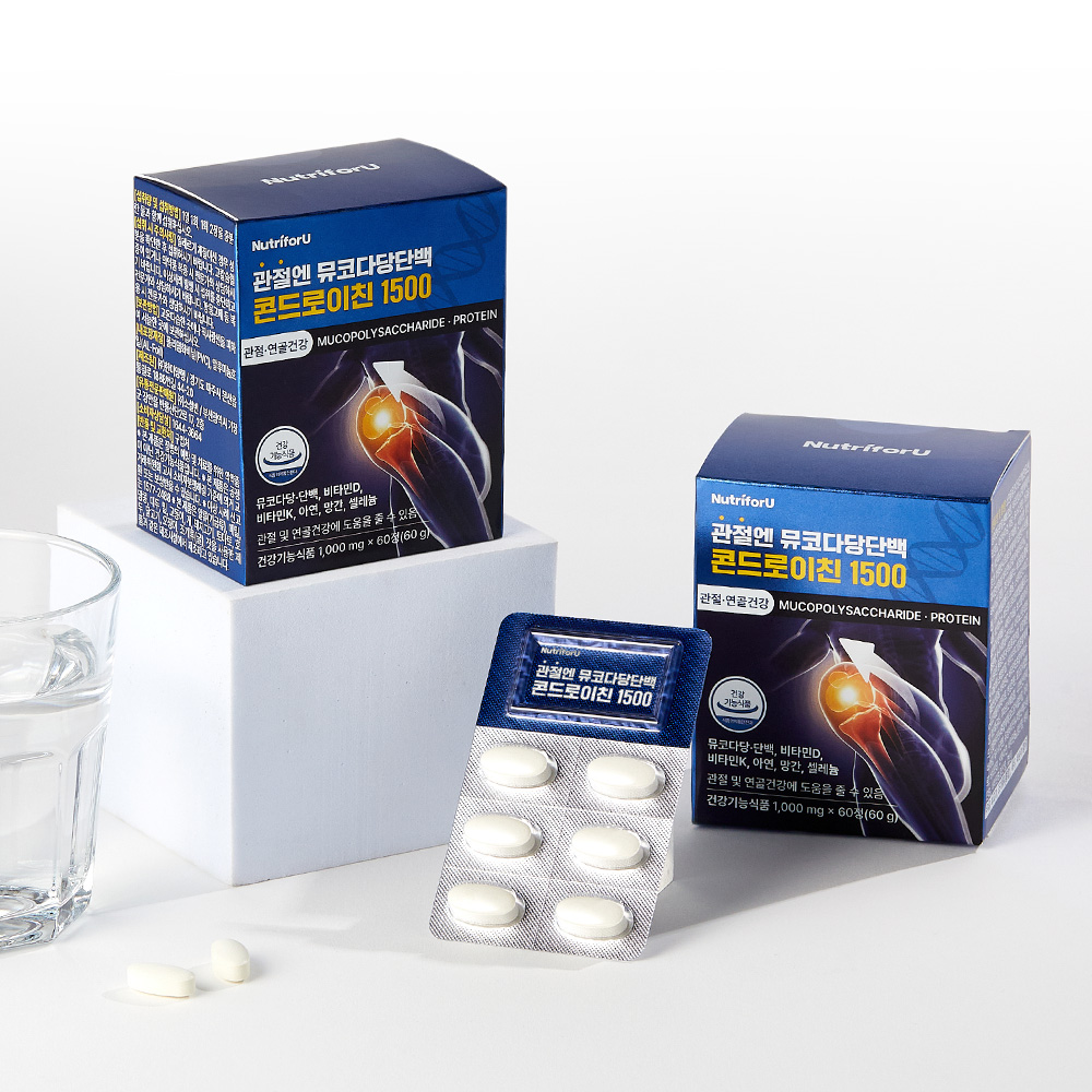 뉴트리포유 관절엔 뮤코다당단백 콘드로이친 1500 1,000mg 60정 2박스 2개월분 - 상세 이미지 3