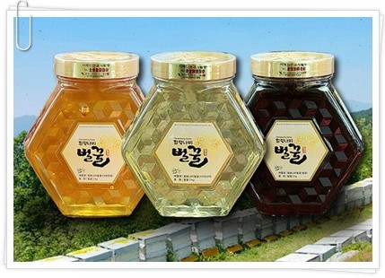 함평청정 벌꿀 아카시아꿀+밤꿀 2kg 유리병 2병 - 상품 이미지