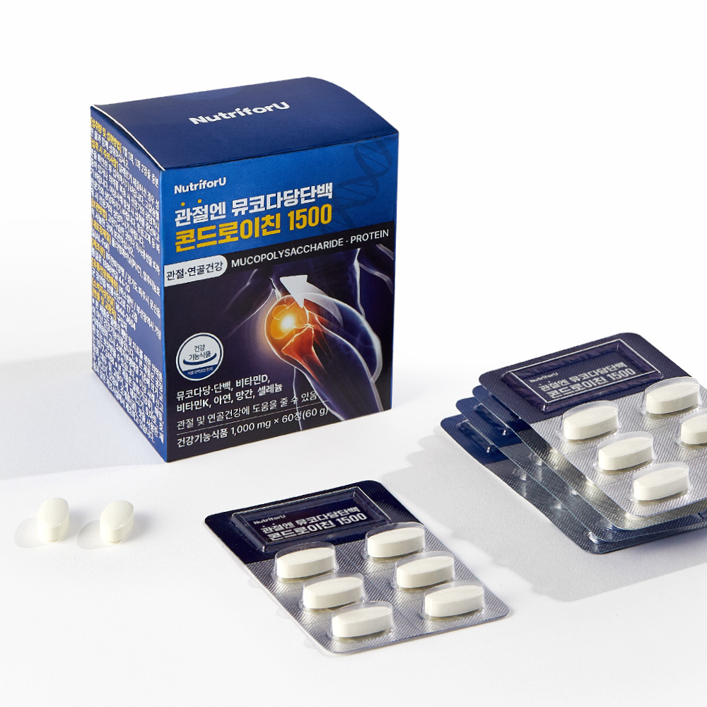 뉴트리포유 관절엔 뮤코다당단백 콘드로이친 1500 1,000mg 60정 2박스 2개월분 - 상세 이미지 2