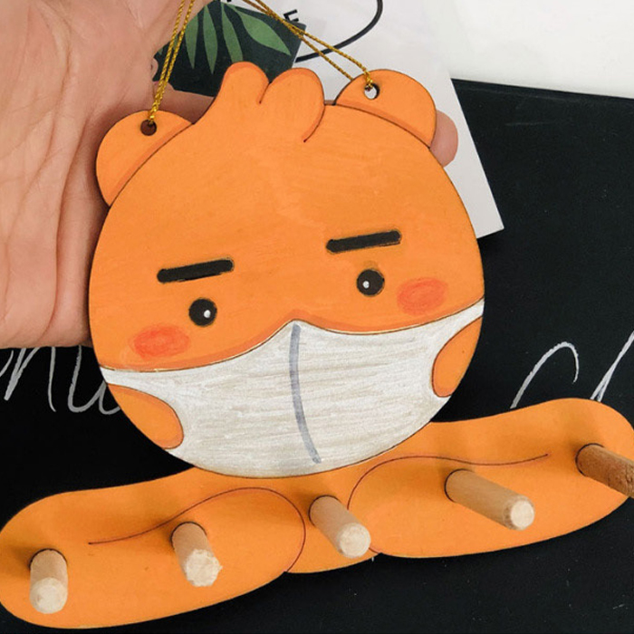 매력사자 현관 열쇠 차키 걸이대 원목 캐릭터 선반 만들기 방문걸이 diy - 상세 이미지 2
