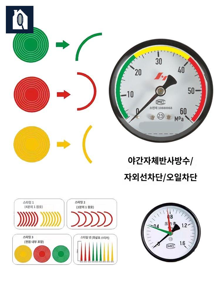 표시 압력게이지 식별 스티커 압력계 수치 마크 범위 레벨 - 상세 이미지 5