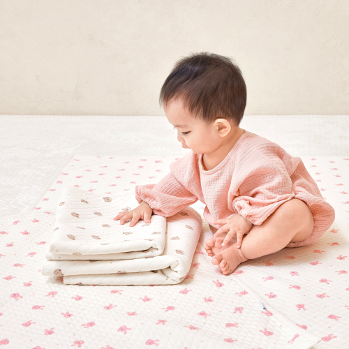 라비킷 아기 방수패드 건조기 사용 가능 캐릭터 신생아 방수요 M 사이즈