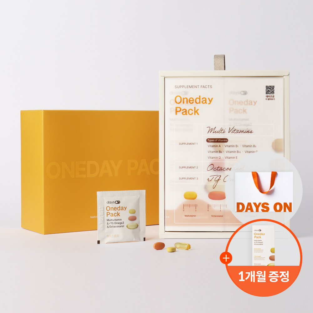 [선물포장] [2개월+1개월] 원데이팩 멀티비타민 알티지오메가3 옥타코사놀