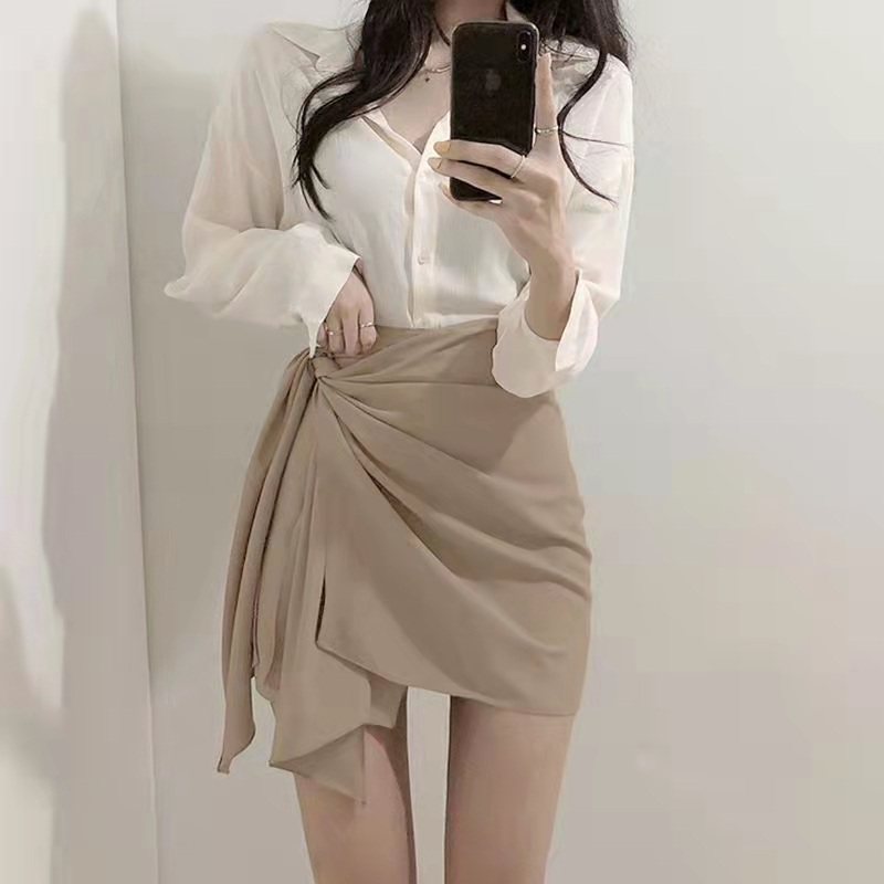 살롱드립2 54화 신민아 스커트 치마 언발란스 리본 의상 옷  패션 - 상세 이미지 2