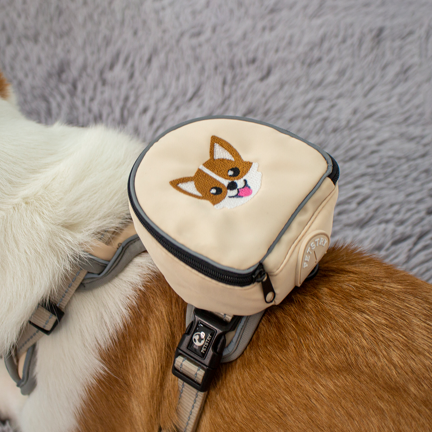 펫스츄리 강아지 가방 하네스 자수 이름표 에어백 캐릭터 XS S