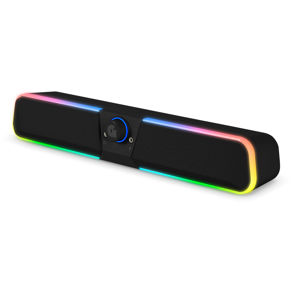 지클릭커 슈퍼히어로 G-SHOT GBS10 RGB 블루투스 컴퓨터 사운드바 블랙 제품 이미지
