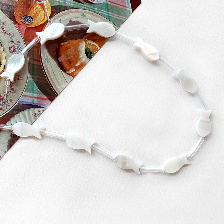 (2p) 고급 자개 미니 물고기 비즈 (2size) 이미지 7