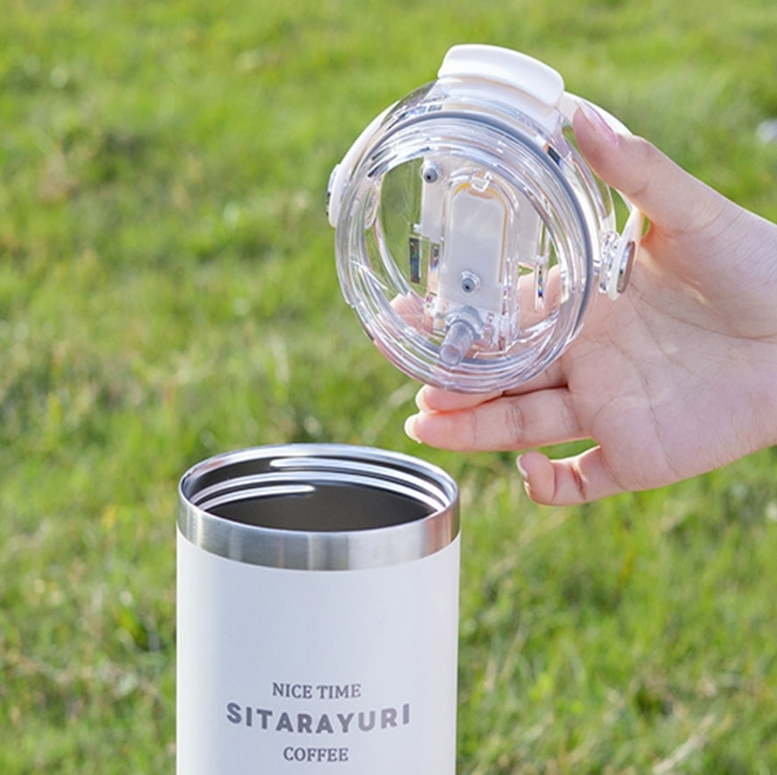 대용량텀블러 보온 보냉 스텐 손잡이 빨대 텀블러 600ml - 상세 이미지 4