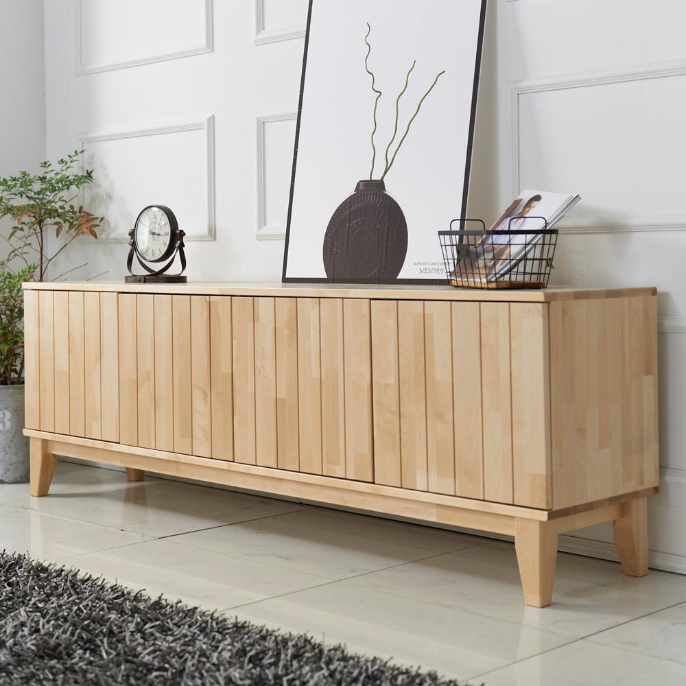 W115자작나무원목 도어1단1800 거실장