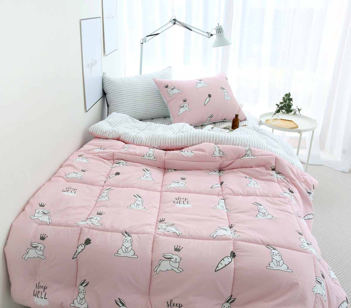 키즈침구 모달이불세트 알러지케어 캐릭터이불 해피래빗 아동차렵 어린이 주니어 이불 SS