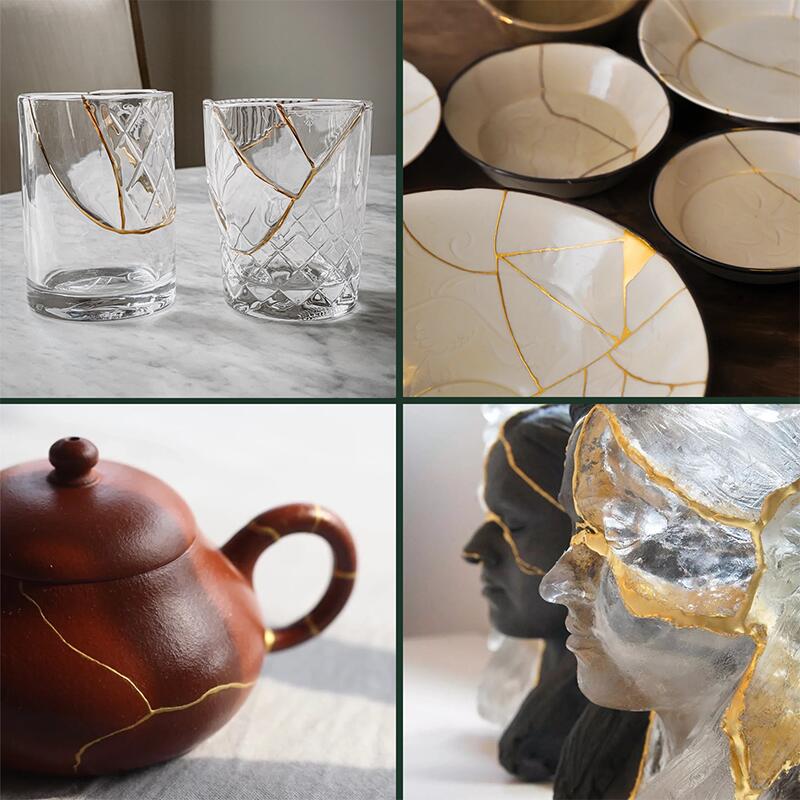 킨츠키 Kintsugi 도자기 접착제 수리 키트 YX-USGY-0013 골드 이미지 7