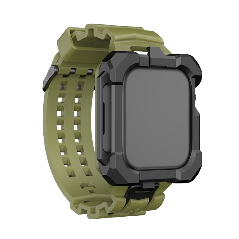 애플워치9 스트랩 아미 밴드 액정 케이스 일체형 42mm 아미 그린 - 상세 이미지 3