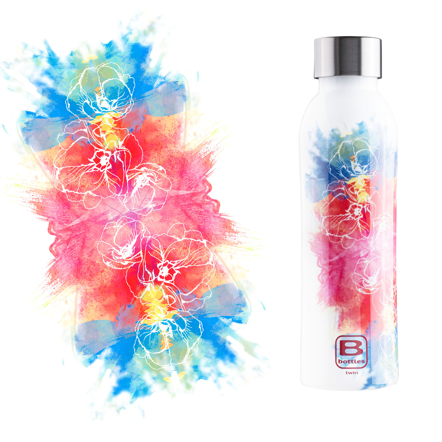 부가티 스텐트윈보틀 보온병 500mL (워터컬러레드앤블루) 3W500IS - 상세 이미지 2