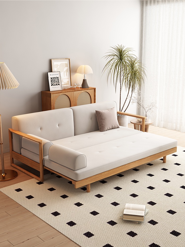 접이식 모던 원목 패브릭 쇼파 린넨 코듀로이 우드 프레임 침실 거실