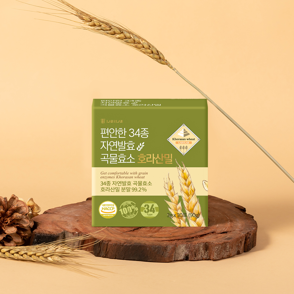 랩온랩 편안한 34종 자연발효 곡물효소 호라산밀 소화 유산균 분말 카무트 30포, 3개 - 상세 이미지 2