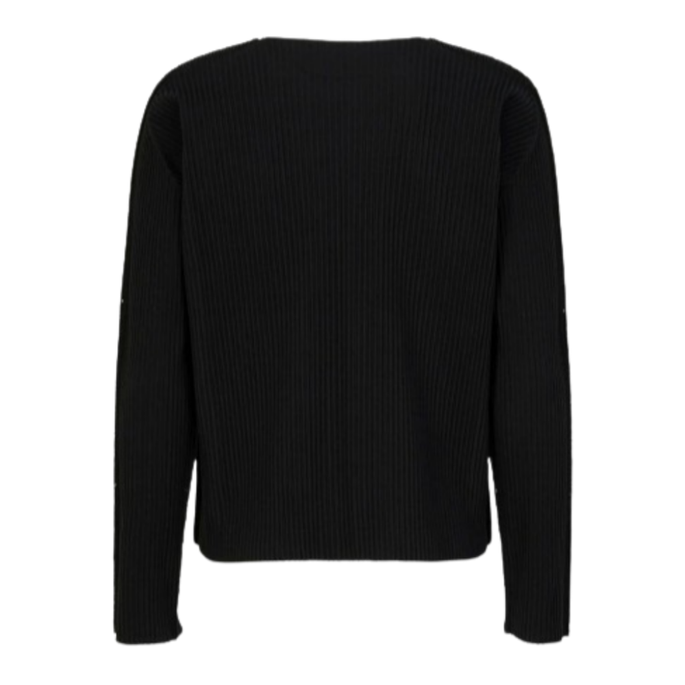 이세이미야케 미 티셔츠 FINE KNIT PLEATS BLACK KJ202 - 메인 이미지
