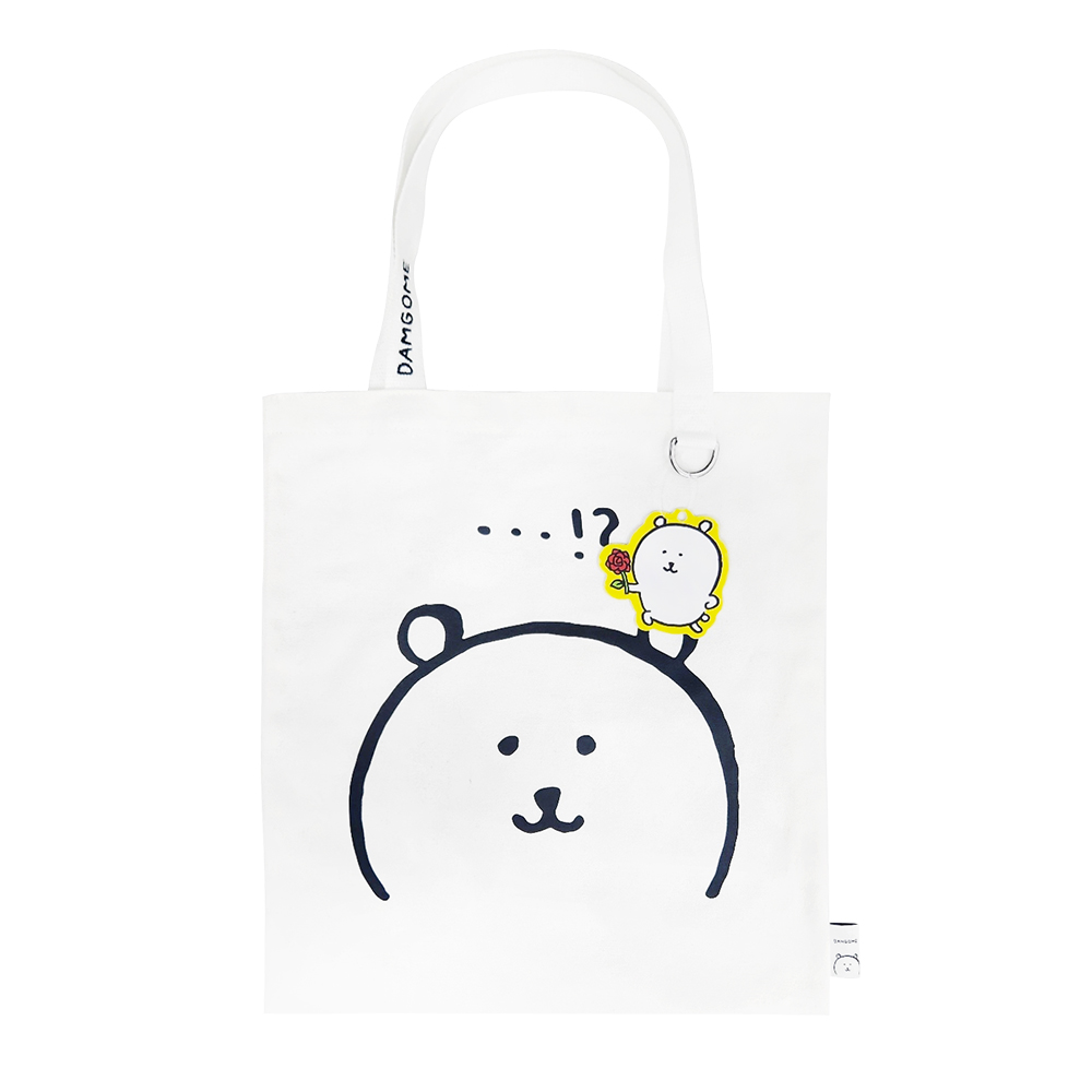 담곰이 에코백 D링 화이트 농담곰 가방 나가노 캐릭터 굿즈 - 상품 이미지