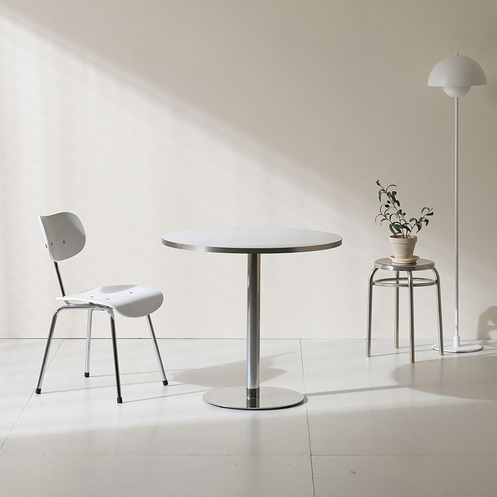 루밍 식탁 카페 원형 테이블 800 화이트