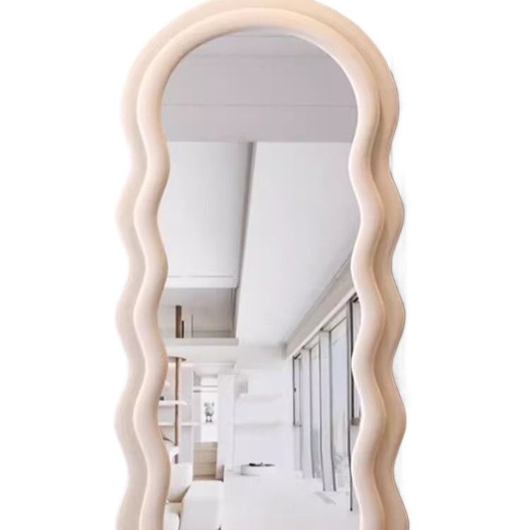 물결 모양 전신 거울 특이한 카페 업소용 침실 거실 - 상품 이미지