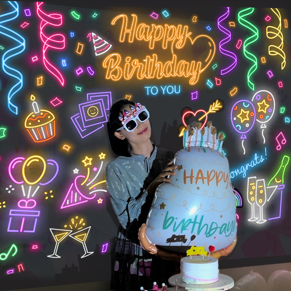 생일파티용품 생일빔 프로젝터 홈파티 이벤트 미니빔 하트빔 칩 단품 HB01 - 상세 이미지 2