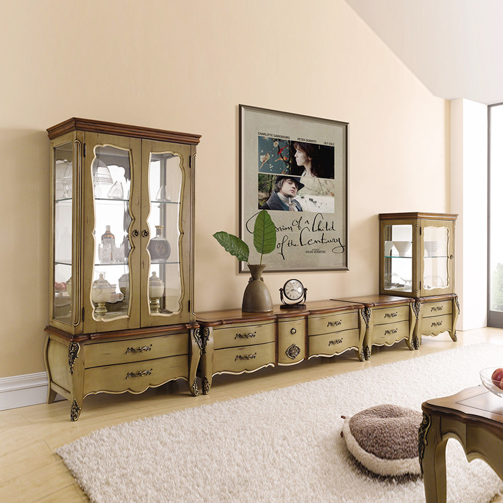 H10F 마호가니 원목 거실장세트