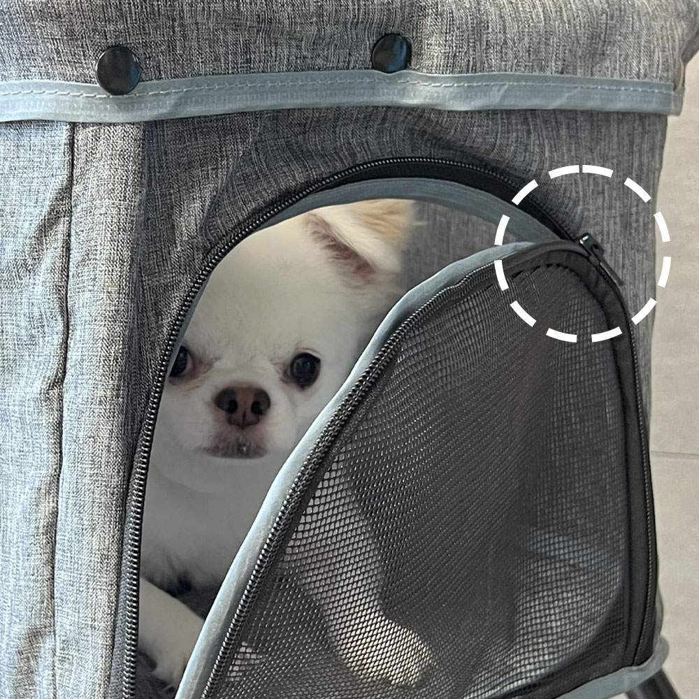 UH 강아지 유모차 접이식 애견 반려견 개모차 펫 전용 브라운, M(중형)