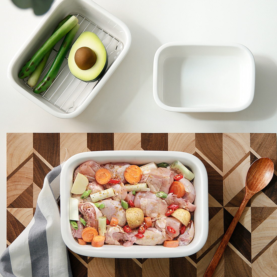 세라믹밧드 에어프라이어 그릇 발뮤다 전자레인지 용기 오븐용트레이 밧드 소형