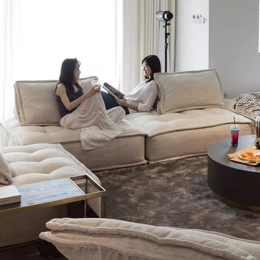 럭소 튜프트 패브릭 스윙 소파 3인