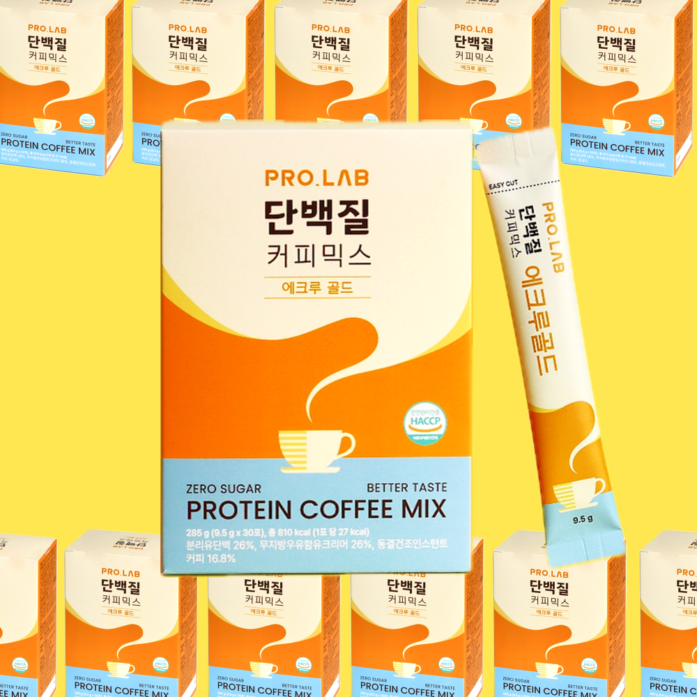 프로랩 프로틴 스테비아 우유 단백질 커피믹스 에크루 골드 30개입, 12개 : 프로랩 PROLAB