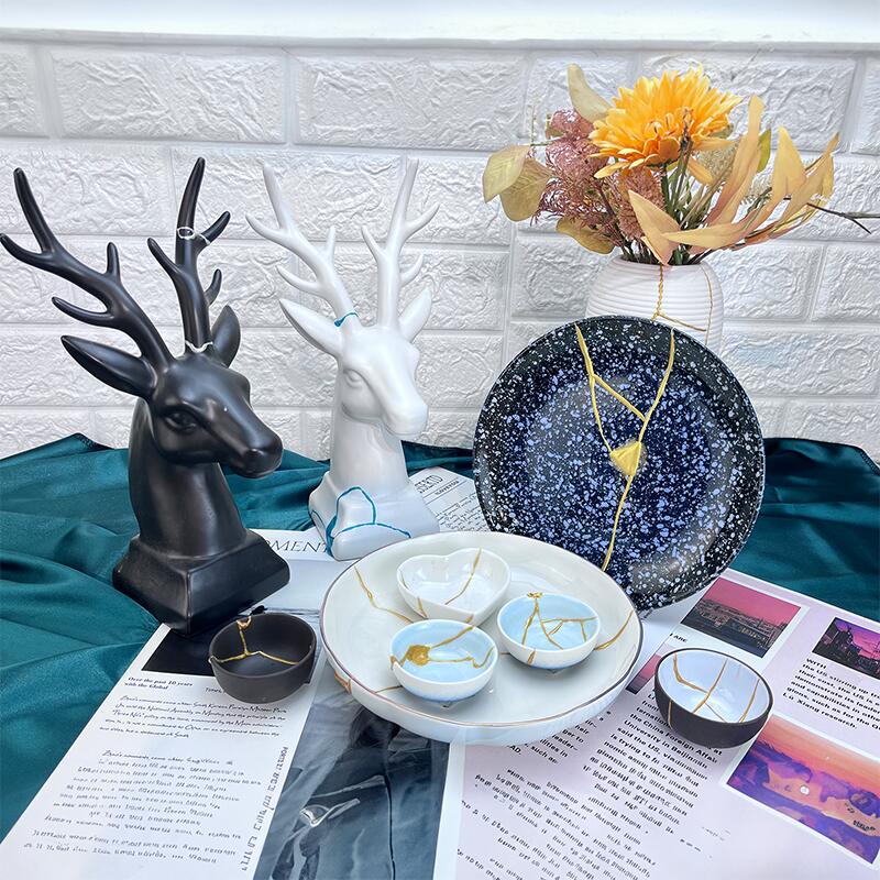 킨츠키 Kintsugi 도자기 접착제 수리 키트 YX-USGY-0013 골드 이미지 8