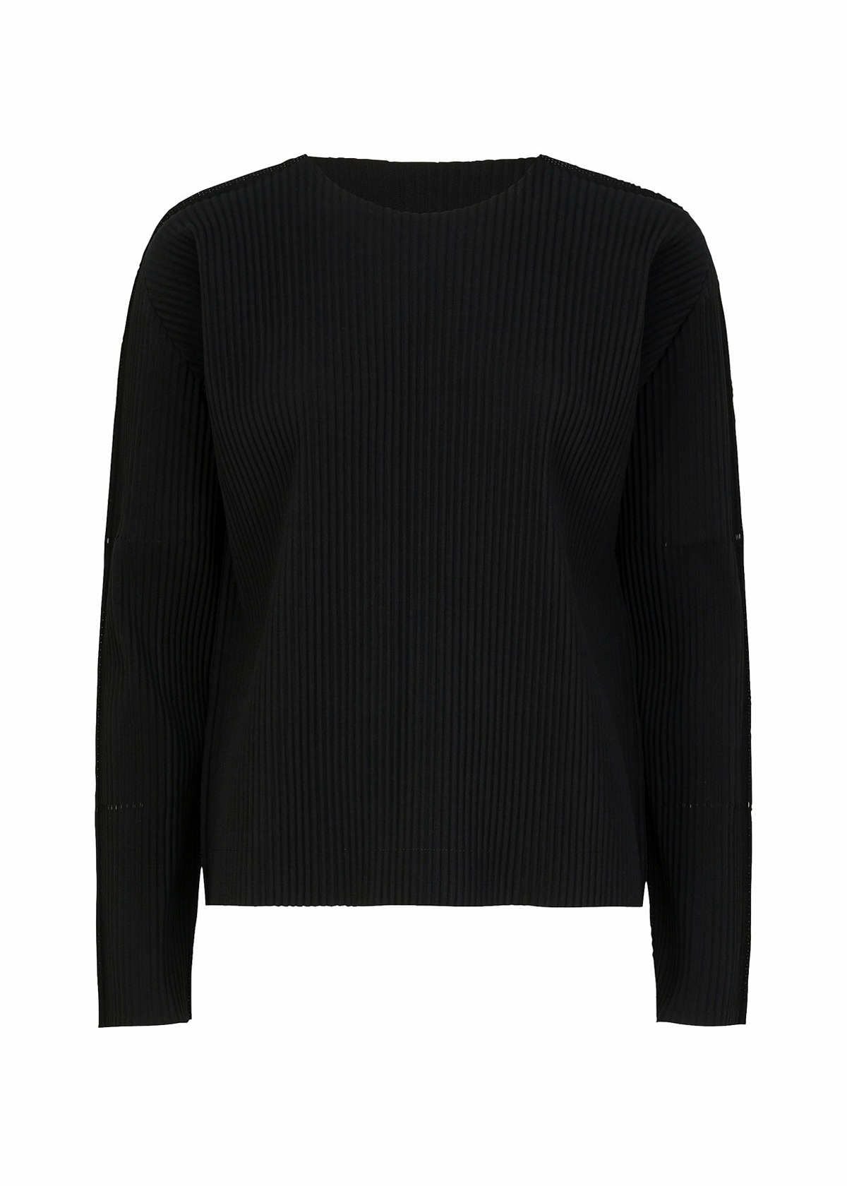 이세이미야케 미 티셔츠 FINE KNIT PLEATS BLACK KJ202 - 상세 이미지 2