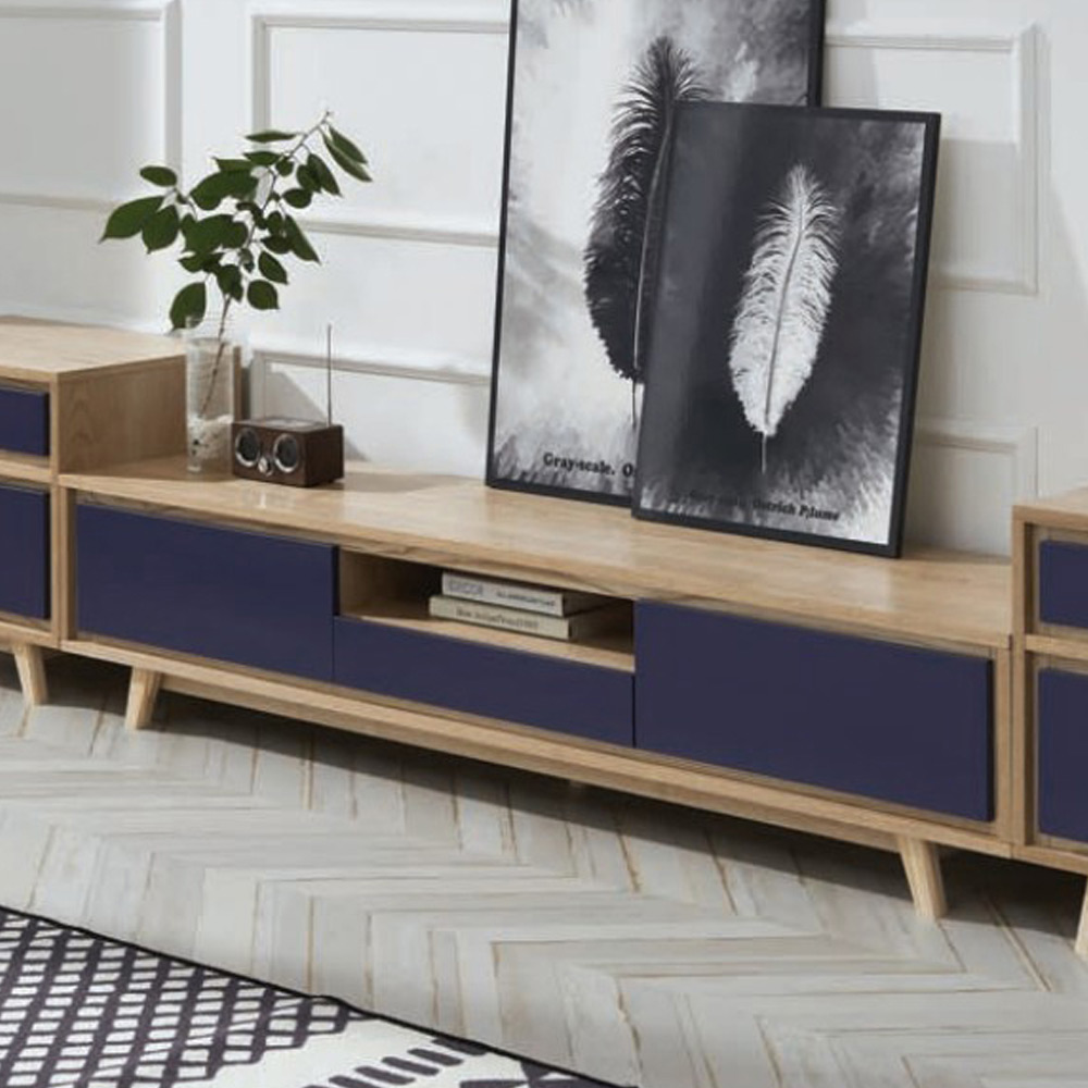 C124 천연무늬목 1단1800 거실장