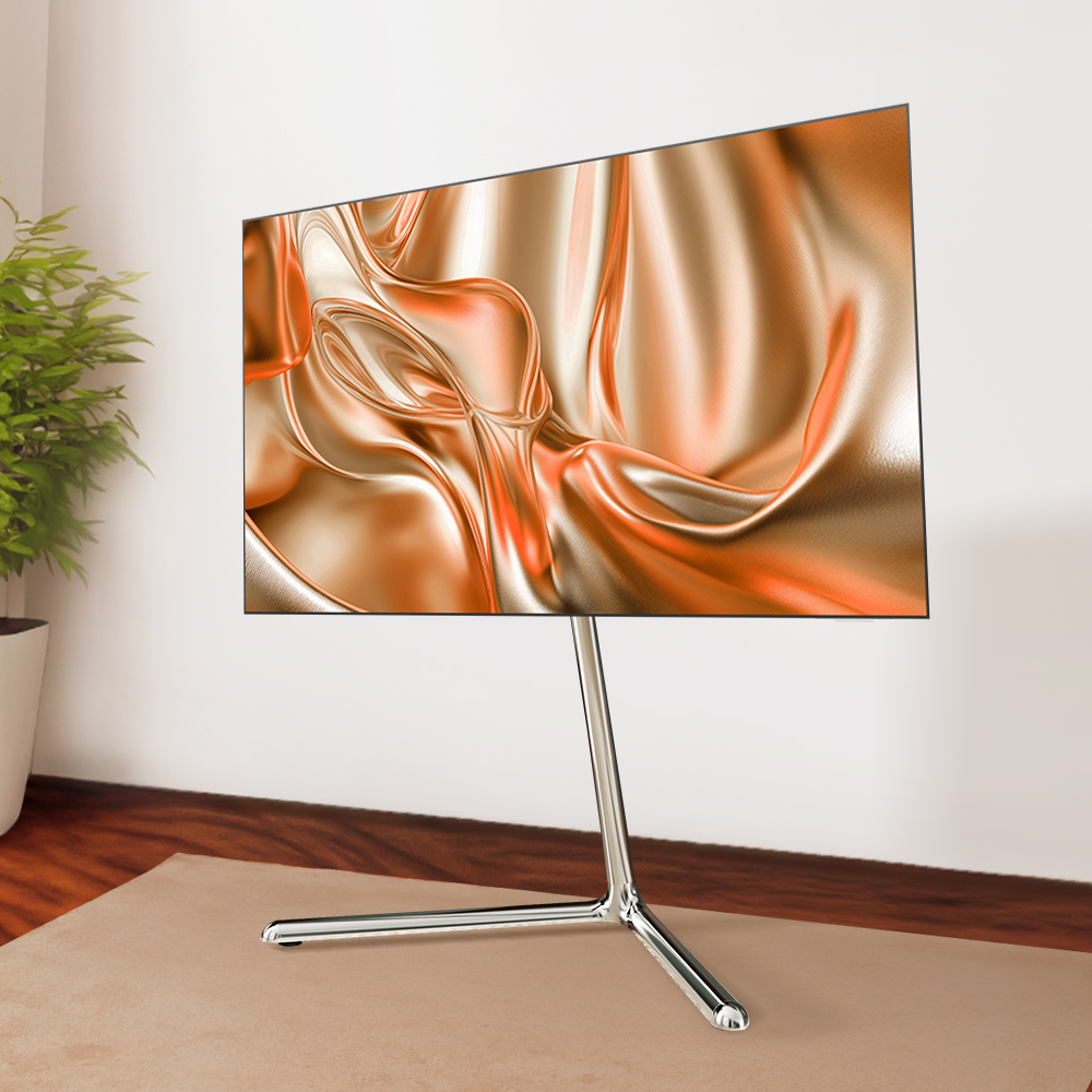 이젤형 티비 거치대 163cm(65인치) 189cm(75인치) TV 스탠드 무타공 크롬