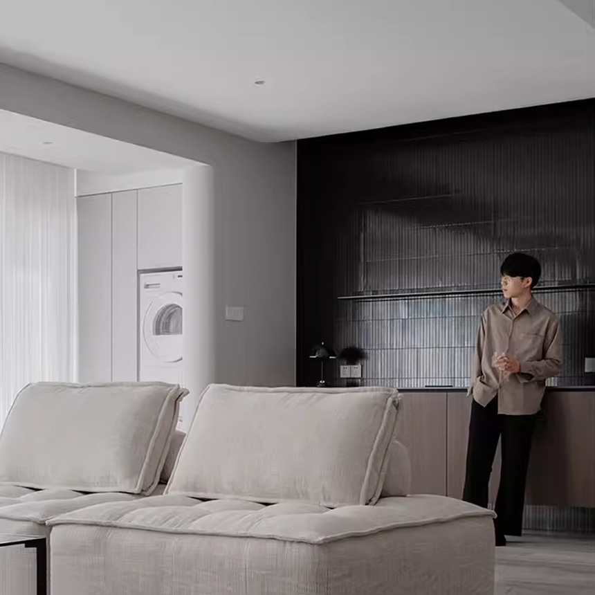 럭소 튜프트 패브릭 스윙 소파 3인