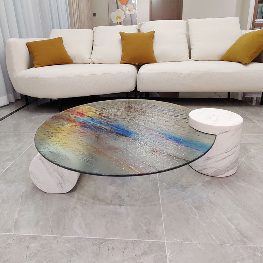 오로라 마블 대리석 커피 티테이블 거실 좌식 소파