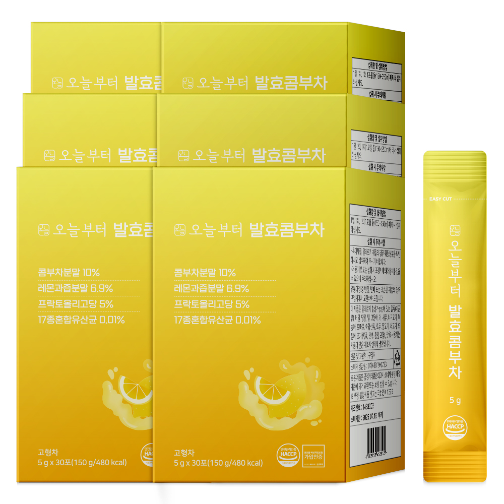 오늘부터 발효콤부차 레몬차 다이어트차 홍차 레몬즙 다이어트음료 레몬, 30개입, 6개