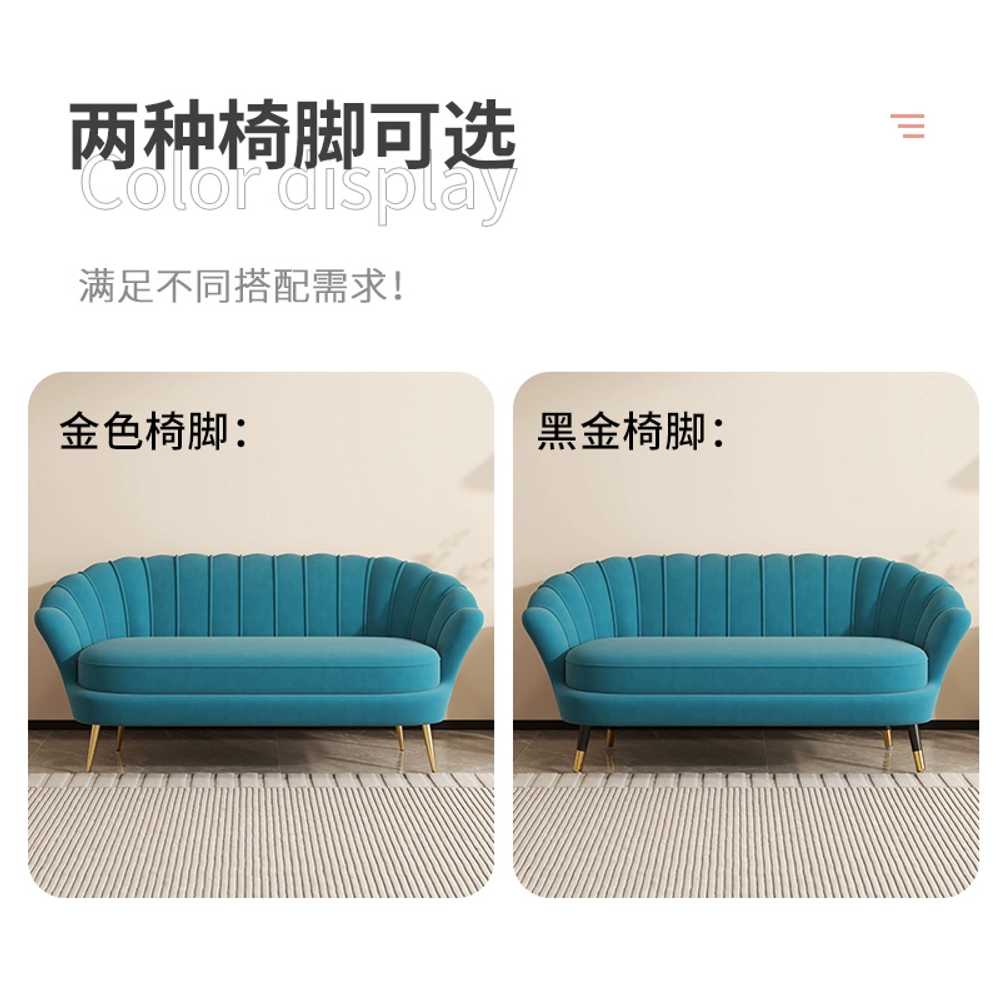 조개 소파 신소재 거실 대기의자 수입 업소용 객실 3인석 짙은 회색 - 상세 이미지 3