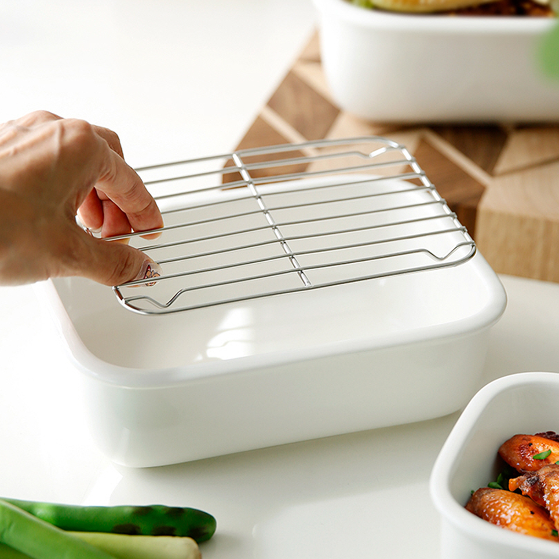 세라믹밧드 에어프라이어 그릇 발뮤다 전자레인지 용기 오븐용트레이 밧드 소형