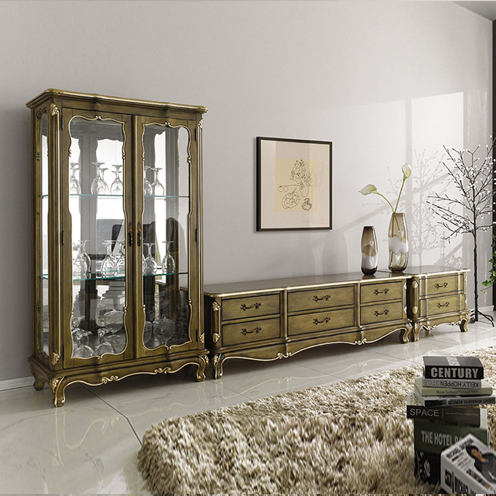 H62F 마호가니 원목 거실장세트