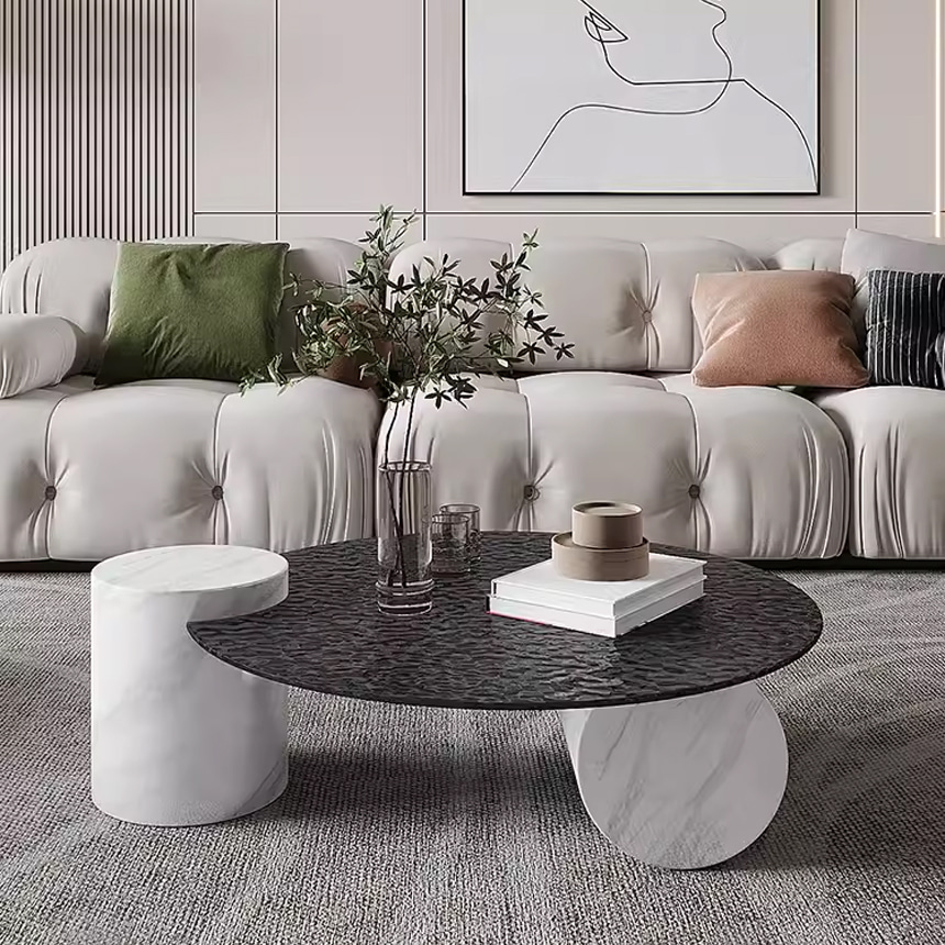 오로라 마블 대리석 커피 티테이블 거실 좌식 소파