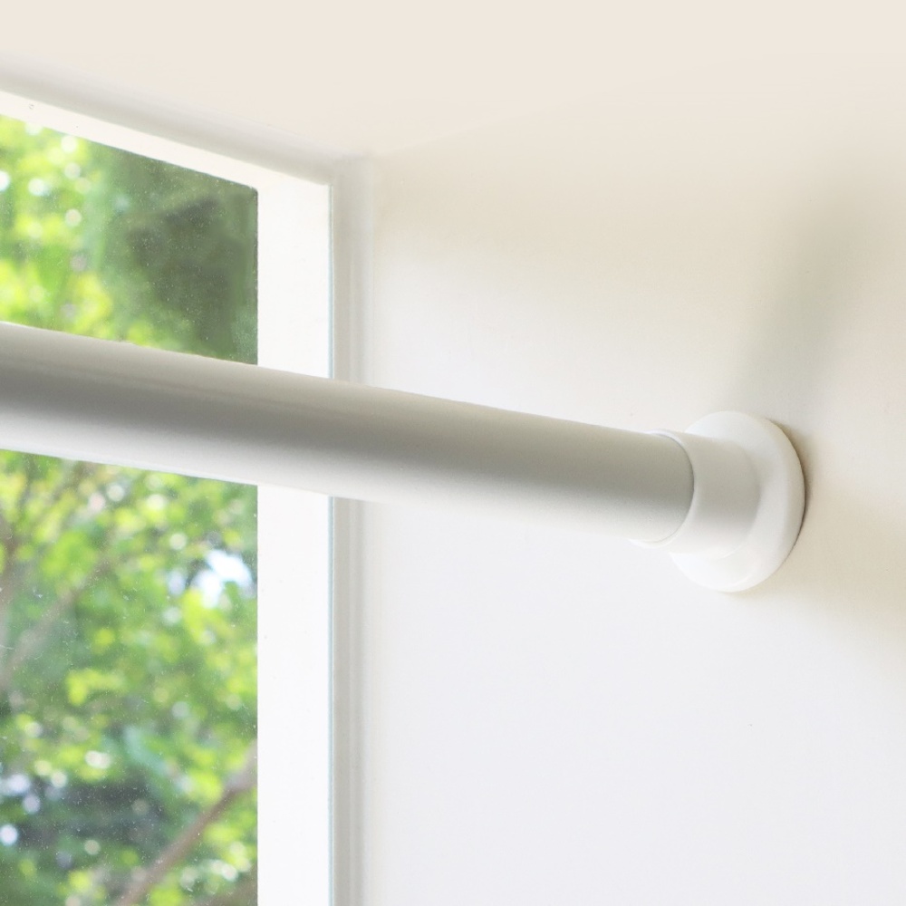 못없이 커튼 압축봉 화이트 무타공 강력 실리콘 헤드 커튼봉 70-110