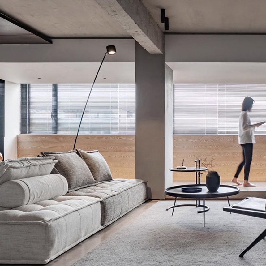 럭소 튜프트 패브릭 스윙 소파 3인