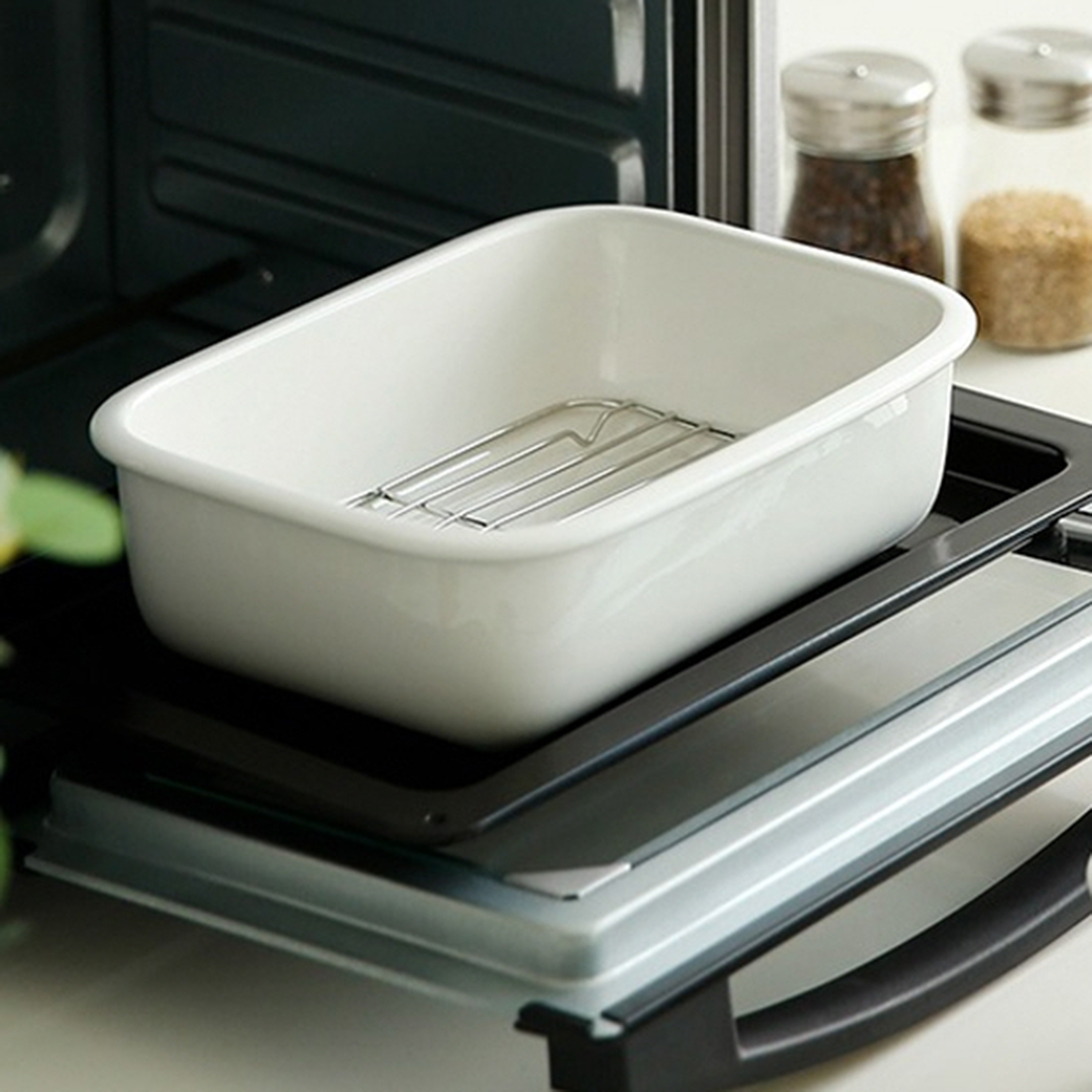 세라믹밧드 에어프라이어 그릇 발뮤다 전자레인지 용기 오븐용트레이 밧드 소형