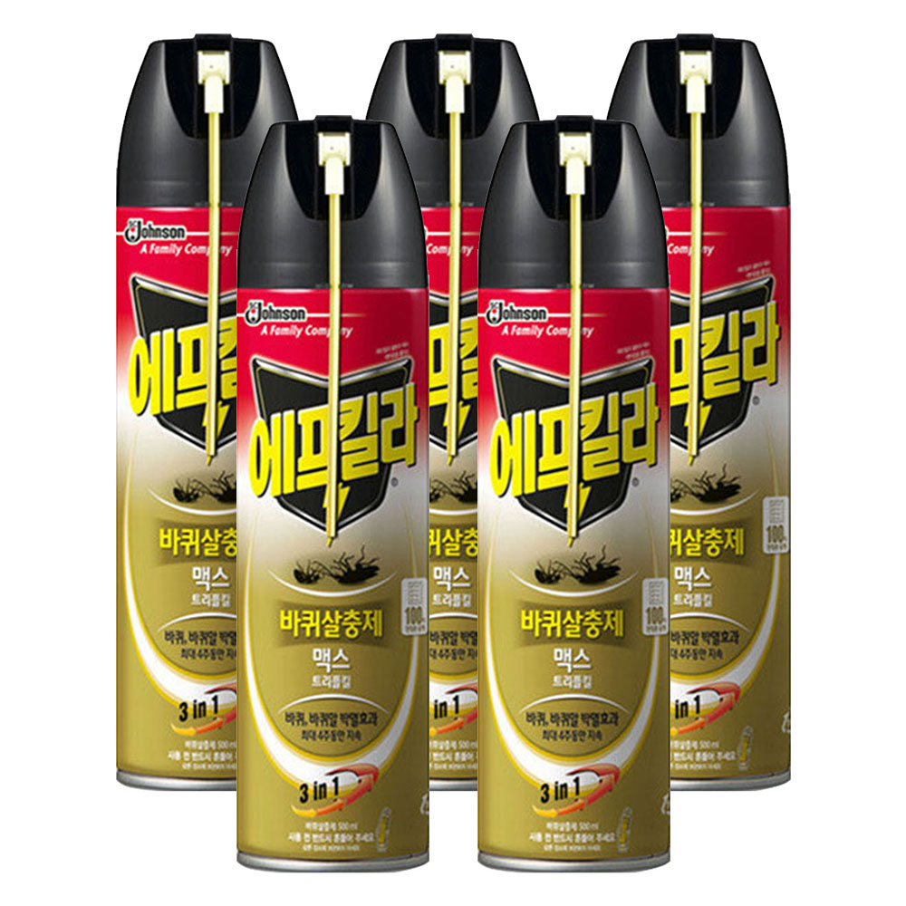 에프킬라 맥스 트리플킬 500ml 5개 바퀴 바퀴벌레 살충제 바퀴벌레약 스프레이