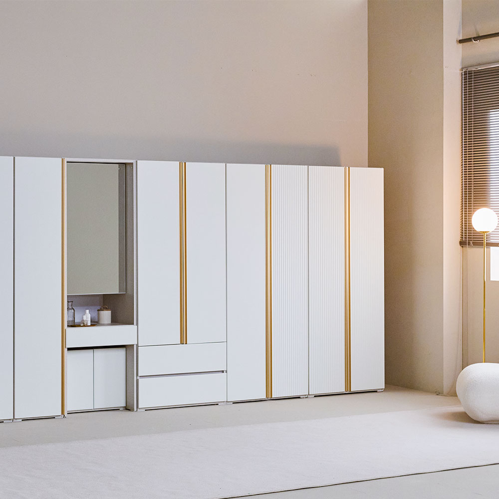 장인가구 루이나 플레인 슬림 거울 수납 서랍 화장대 600