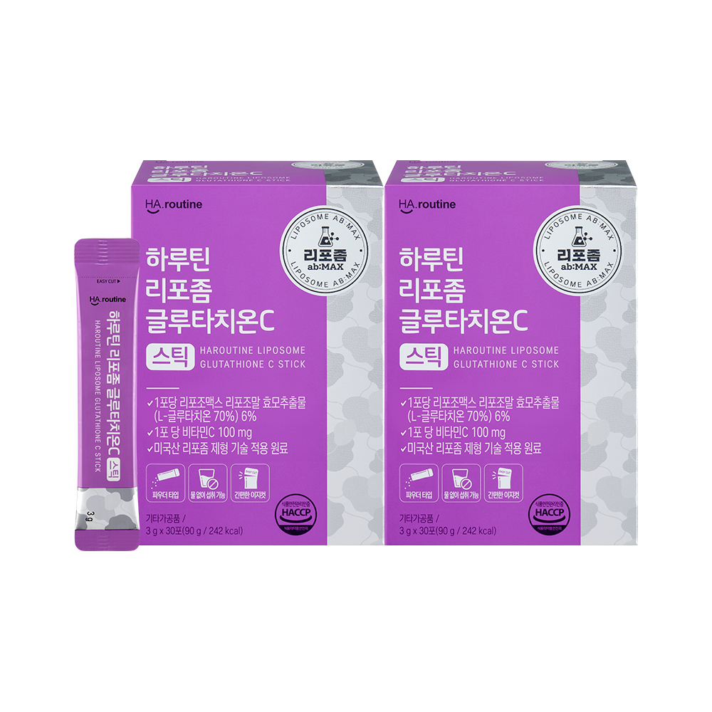 하루틴 리포좀 글루타치온C 스틱 인지질 코팅 30포, 2개 - 상품 이미지